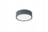 A modern, round ceiling light with a gray frame and a white diffuser is shown against a plain white background. Produktbild-Vorschau