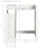 A diagram showing the dimensions of a white furniture combination, likely a washing machine cabinet or shelving unit. Produktbild-Vorschau