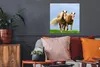 MuchoWow® Poster Pferde - Gras - Luft 50x50 cm - Produktbild-Vorschau 2