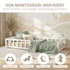 Homestyle4u Kinderbett 90x200 mit Rausfallschutz Weiß mit Produktbild-Vorschau 4