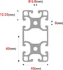 A diagram showing the dimensions of an aluminum extrusion profile. Anteprima dell’immagine prodotto