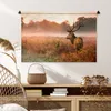 MuchoWow® Wandteppich Wandbehang Hirsche - Nebel - Herbst Produktbild-Vorschau 6