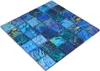 Handmuster Mosaikfliese Glasmosaik Kombi Forest blau türkis Produktbild-Vorschau 5