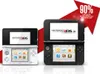 Two Nintendo 3DS XL handheld game consoles are displayed side-by-side, with a red arrow graphic indicating a 90% increase in screen size compared to the standard Nintendo 3DS. Produktbild-Vorschau