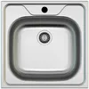 A top-down view of a stainless steel kitchen sink. Produktbild-Vorschau