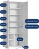 Mehrzweckschrank 75 cm breit mit Einlegeböden 75x35x184 cm Produktbild-Vorschau 7