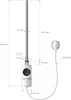 A technical drawing of a white electric heating element with a digital display and a power plug. Náhľad obrázku produktu