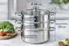 Edelstahltopf 26 cm, multifunktionaler Kochtopf, Dampfgarer Produktbild-Vorschau 7