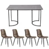 A dining table and four chairs are displayed against a white background. Voir les images du produit