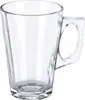 A clear glass mug with a handle is shown against a white background. Podgląd zdjęcia produktu