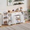 Merax Sideboard mit Schubladen und Regaltüren, Kommode mit Produktbild-Vorschau 4