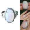 Mode Frauen super glänzende ovale Form künstliche Opal Ring Produktbild-Vorschau 3