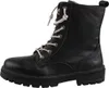 A black lace-up boot with a thick sole. Voir les images du produit