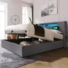 MODFU Lit Coffre Capitonné 140x200 avec LED Intégrée et Voir les images du produit 5