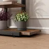 Close-up of a rustic wooden bookshelf with two potted plants. Náhled obrázku produktu