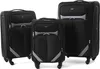 Three black suitcases of varying sizes are displayed against a white background. Podgląd zdjęcia produktu