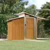 vidaXL Geräteschuppen Braun 270x130x208,5 cm Verzinkter Produktbild-Vorschau 2