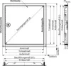 A technical drawing with dimensions and labels for a revision door. Anteprima dell’immagine prodotto