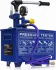 A blue pressure tester pump with a handle, gauge, and hose, set against a white background. Anteprima dell’immagine prodotto