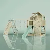 OutdoorToys Spielturm Oscar aus Holz in Grün Trapezschaukel Produktbild-Vorschau 1