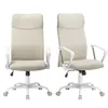 Two beige office chairs with white frames and armrests are shown side-by-side against a white background. Náhled obrázku produktu