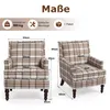 KLAM HOME Loungesessel Retro-Sessel Braun-weiß Karomuster Produktbild-Vorschau 3