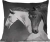 MuchoWow® Outdoor Kissen - Pferde - Tiere - Schwarz - Weiß Produktbild-Vorschau 1