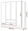 Kippbarer Kleiderschrank AUREL 4D2SZ Weiß Hochglanz Produktbild-Vorschau 6