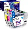 A set of four ink cartridges for a printer, with a box in the background. Produktbild-Vorschau