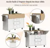 OKWISH Îlot De Cuisine Extensible Avec Roulettes Et Plateau Voir les images du produit 5