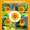 2er Set Sonnenblumen-Windspiel aus Metall – 160 cm hoch, Ø Produktbild-Vorschau 5