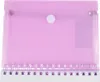 A spiral-bound notebook with a translucent purple cover and a white snap closure. Produktbild-Vorschau