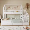 Hochwertiges Kinder-Etagenbett mit Treppenschrank und Produktbild-Vorschau 1