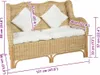 vidaXL 2-Sitzer-Sofa Natürliches Rattan und Leinen Produktbild-Vorschau 5