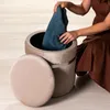 Samt-Aufbewahrungshocker mit Rillenstruktur und Produktbild-Vorschau 4