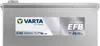 A Varta Promotive EFB car battery is shown from the front. Produktbild-Vorschau