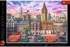 A vibrant puzzle image depicting a London street scene at sunset with iconic landmarks like Big Ben and double-decker buses. Podgląd zdjęcia produktu