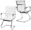 Two white and chrome chairs are shown against a white background. One chair is angled towards the viewer from the side, and the other is shown from the back. Produktbild-Vorschau