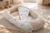 BABYNEST SET 5 tlg. BEIGE Samt Velour/ HASE EULE Baumwolle Nestchen Produktbild-Vorschau
