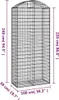 Gabione mit Hochbogen 100x50x220/240 cm Verzinktes Eisen Produktbild-Vorschau 5