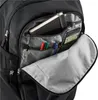 Close-up view of the interior organization pockets of a black backpack. Produktbild-Vorschau