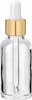 x5 Glasflasche klar 30 ml mit goldener Aluminiumpipette Produktbild-Vorschau 2