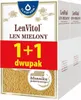 A product box for ground flaxseed with a promotional "1+1 dwupak" (1+1 duo pack) graphic. Produktbild-Vorschau