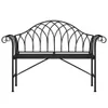 A black metal garden bench on a white background. Produktbild-Vorschau