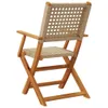 Gartenstühle 4 Stk. Klappbar Beige Poly Rattan & Massivholz Produktbild-Vorschau 6