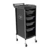 A black salon trolley with multiple drawers and wheels, shown against a white background. Voir les images du produit