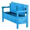 A blue wooden garden bench with storage. Anteprima dell’immagine prodotto