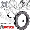 A collage of technical drawings and a close-up of a bicycle component, with branding and part numbers. Produktbild-Vorschau