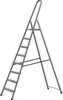 A gray metal stepladder against a white background. Podgląd zdjęcia produktu