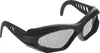 A pair of black safety glasses with a mesh lens. Produktbild-Vorschau